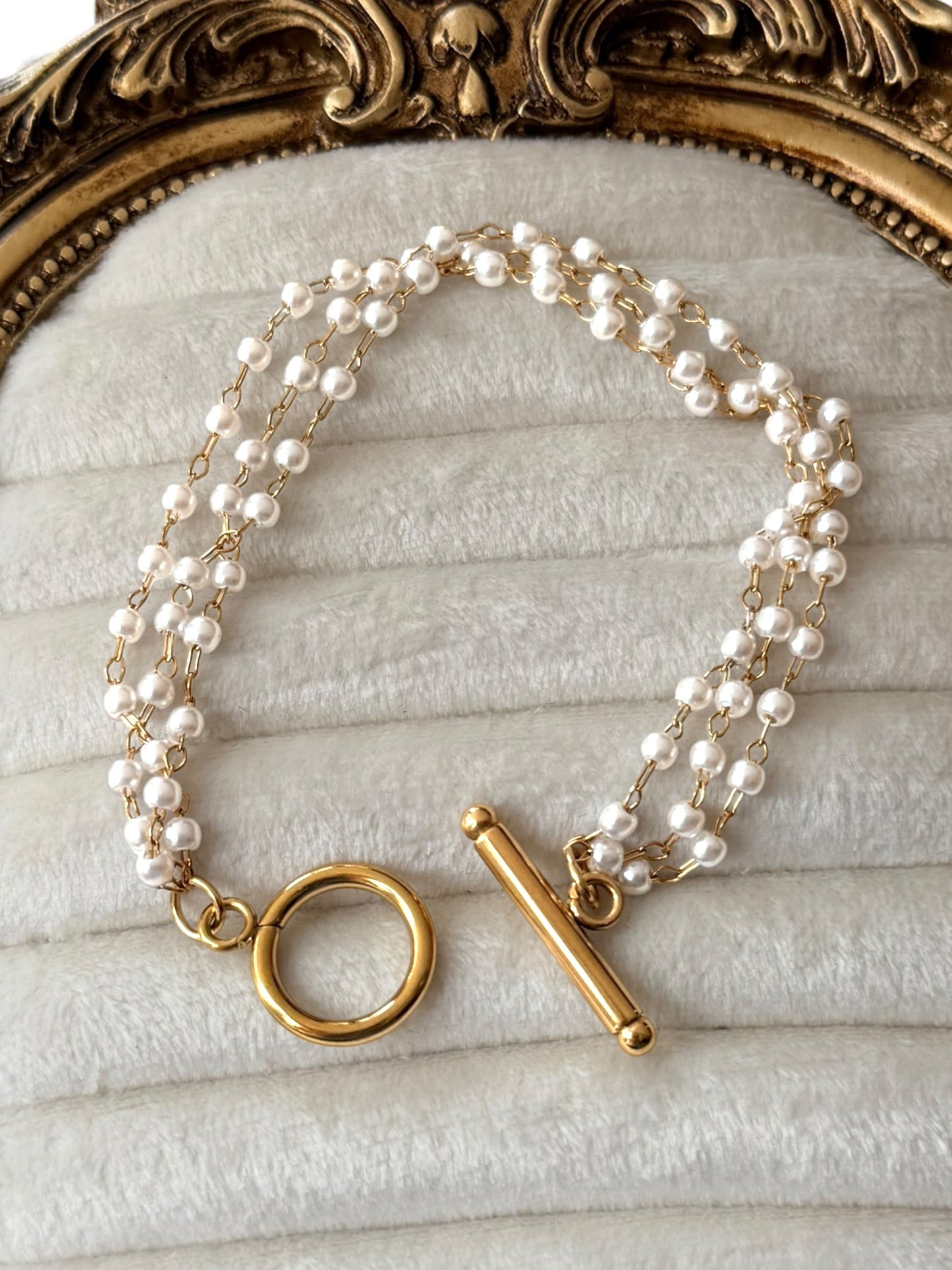 GOLD & PEARL CHAIN BRACELET