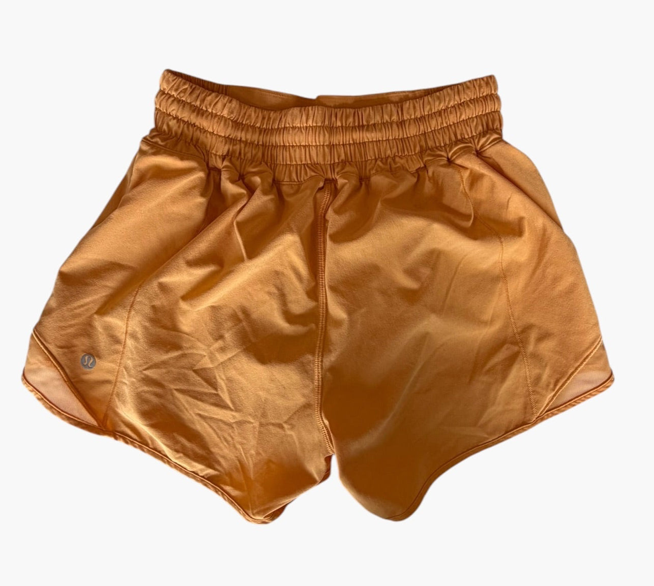 ORANGE LULULEMON SHORTS 4