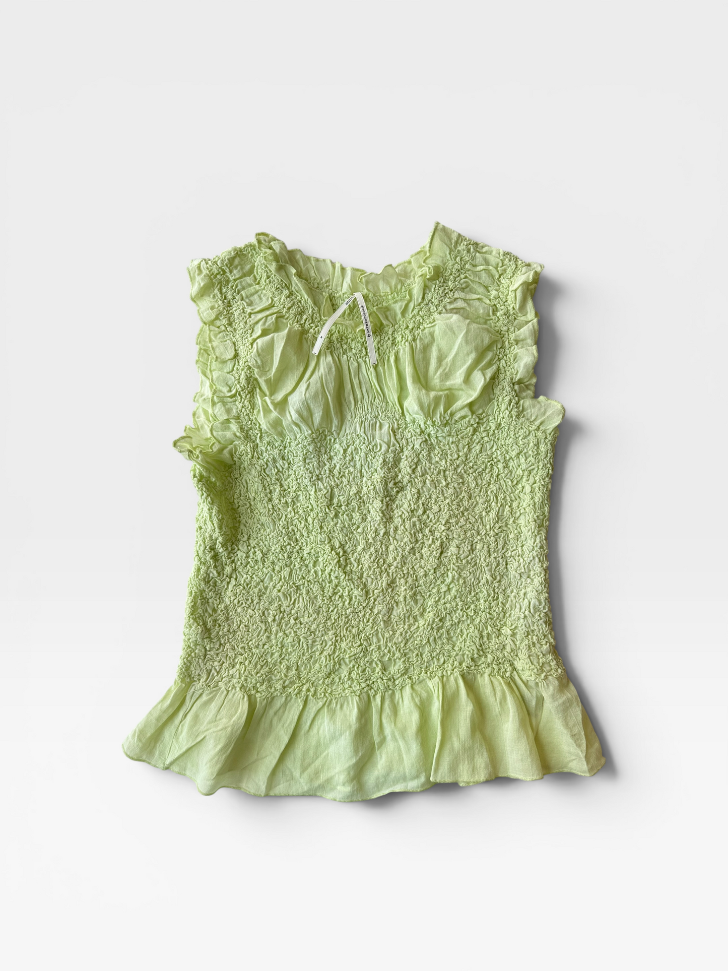 LIME GREEN ANTHROPOLGIE TOP M