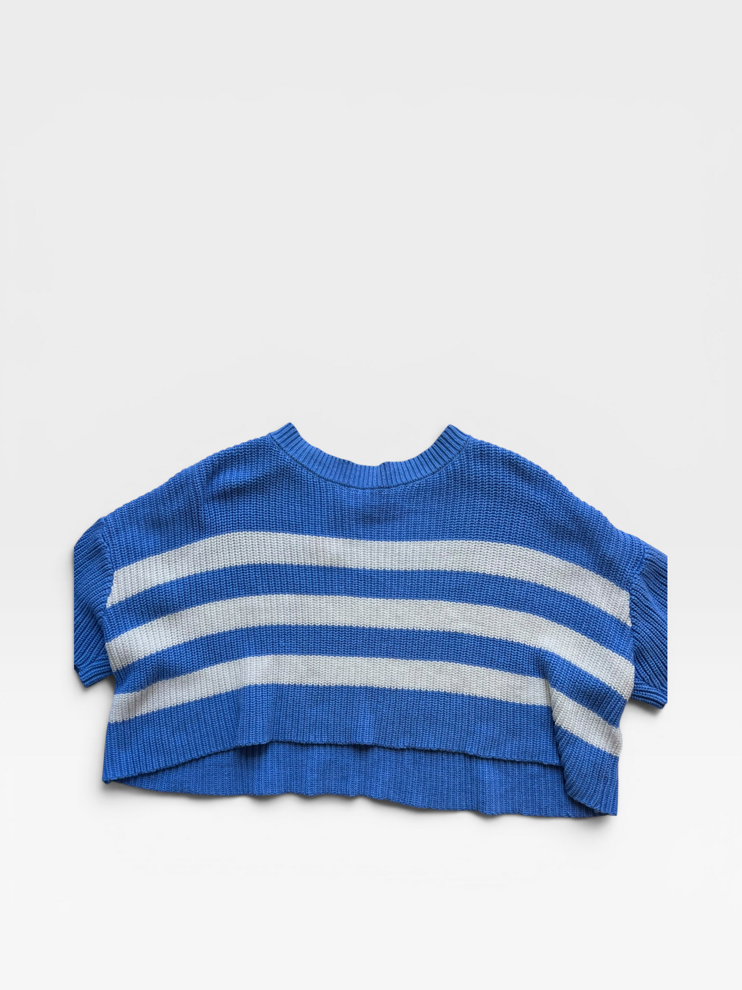 BLUE/WHITE ALTRD STATE SWEATER TOP (ORG. $58) M