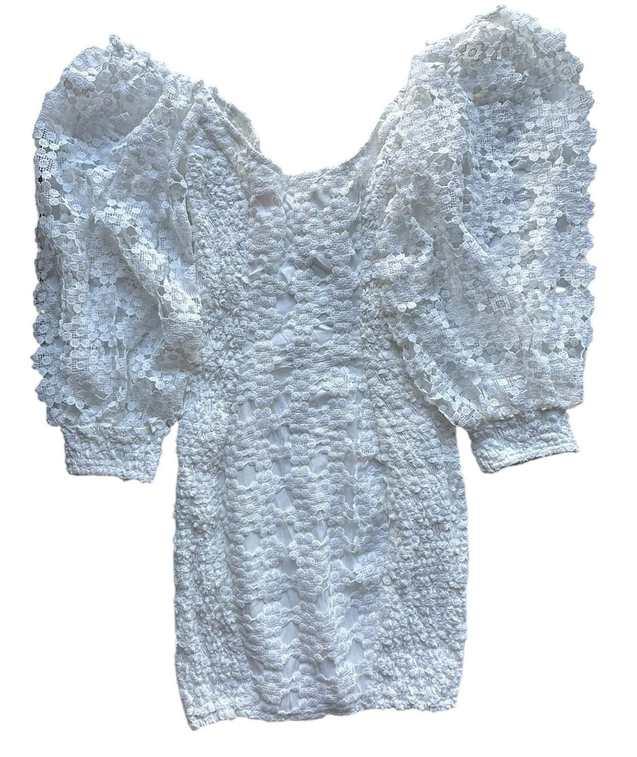 WHITE LACE SELFIE LESLIE DRESS (NWT) XS
