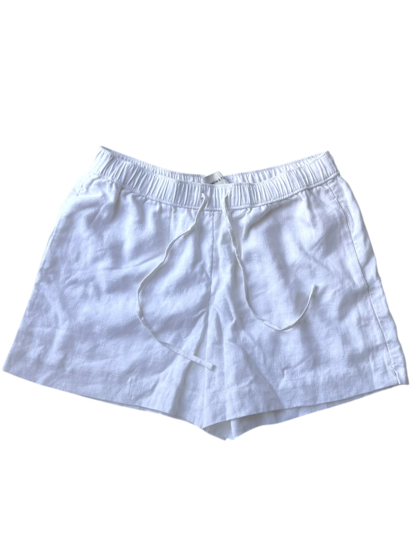WHITE ABERCROMBIE LINEN SHORTS XXS