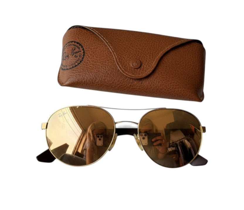 GOLD RAYBAN SUNGLASSES