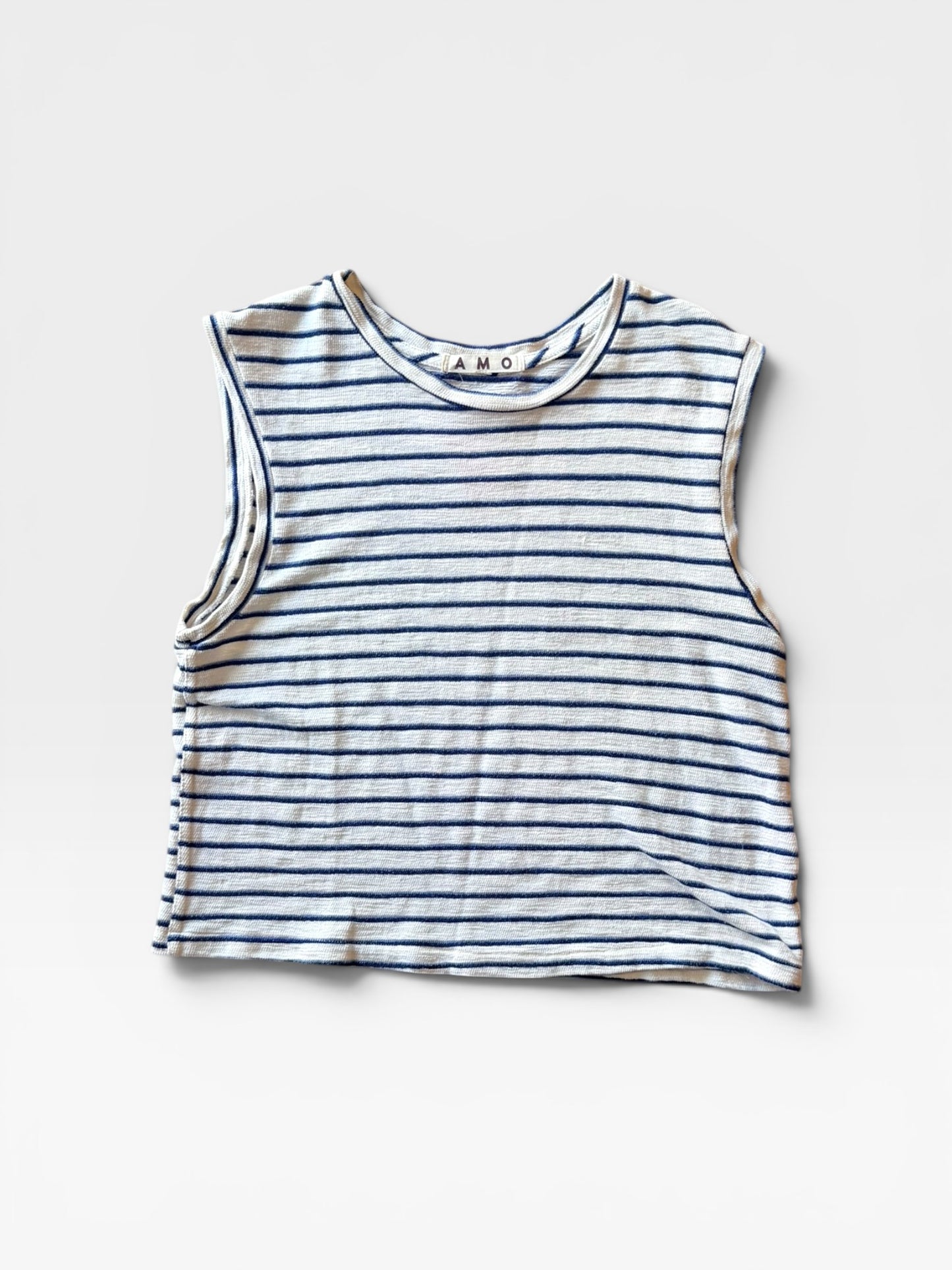 BLUE + WHITE STRIPED AMO TANK (ORG. $88) L