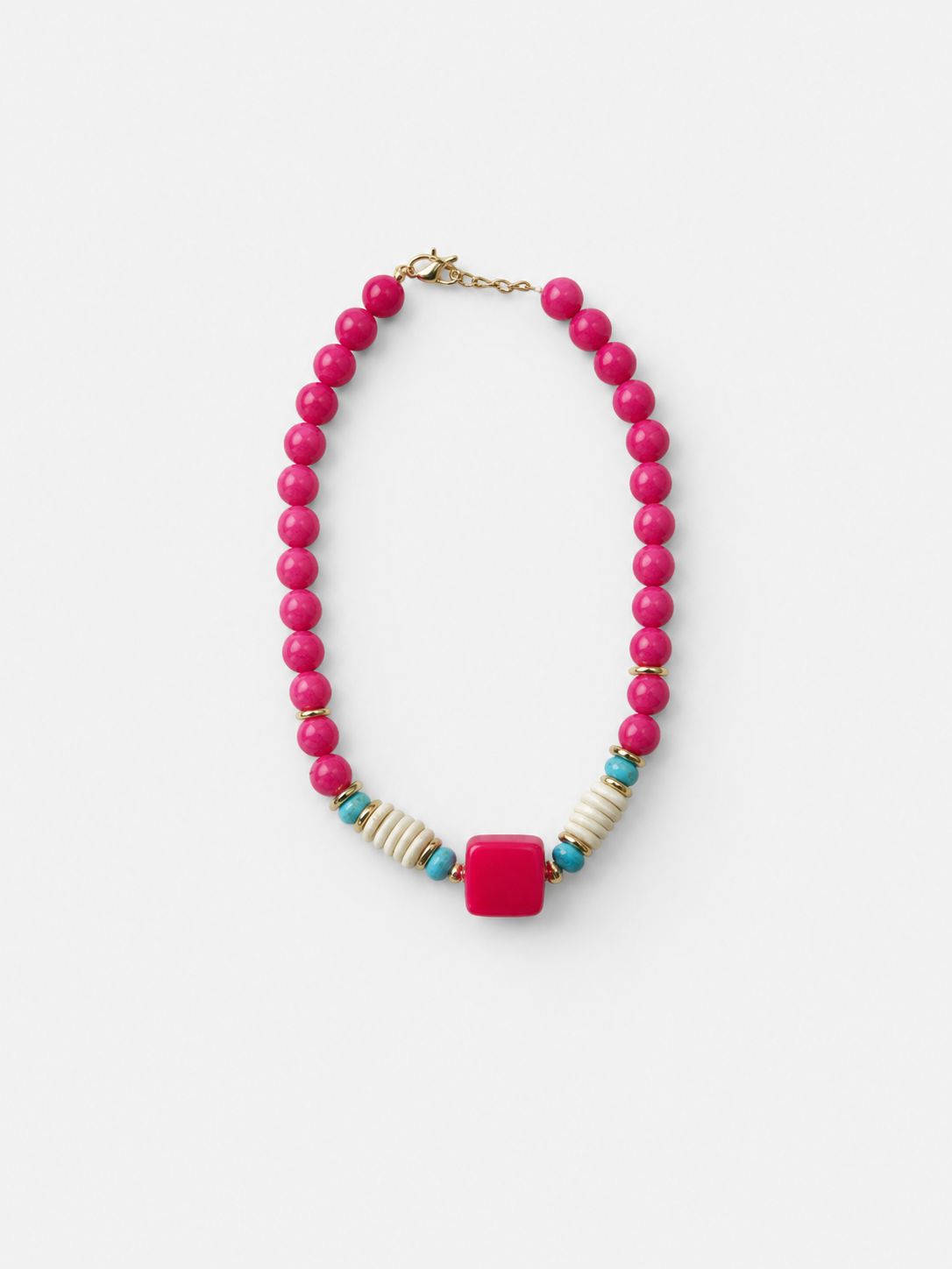 PINK/COLORFUL TREASURE JEWELS NECKLACE (NEW)
