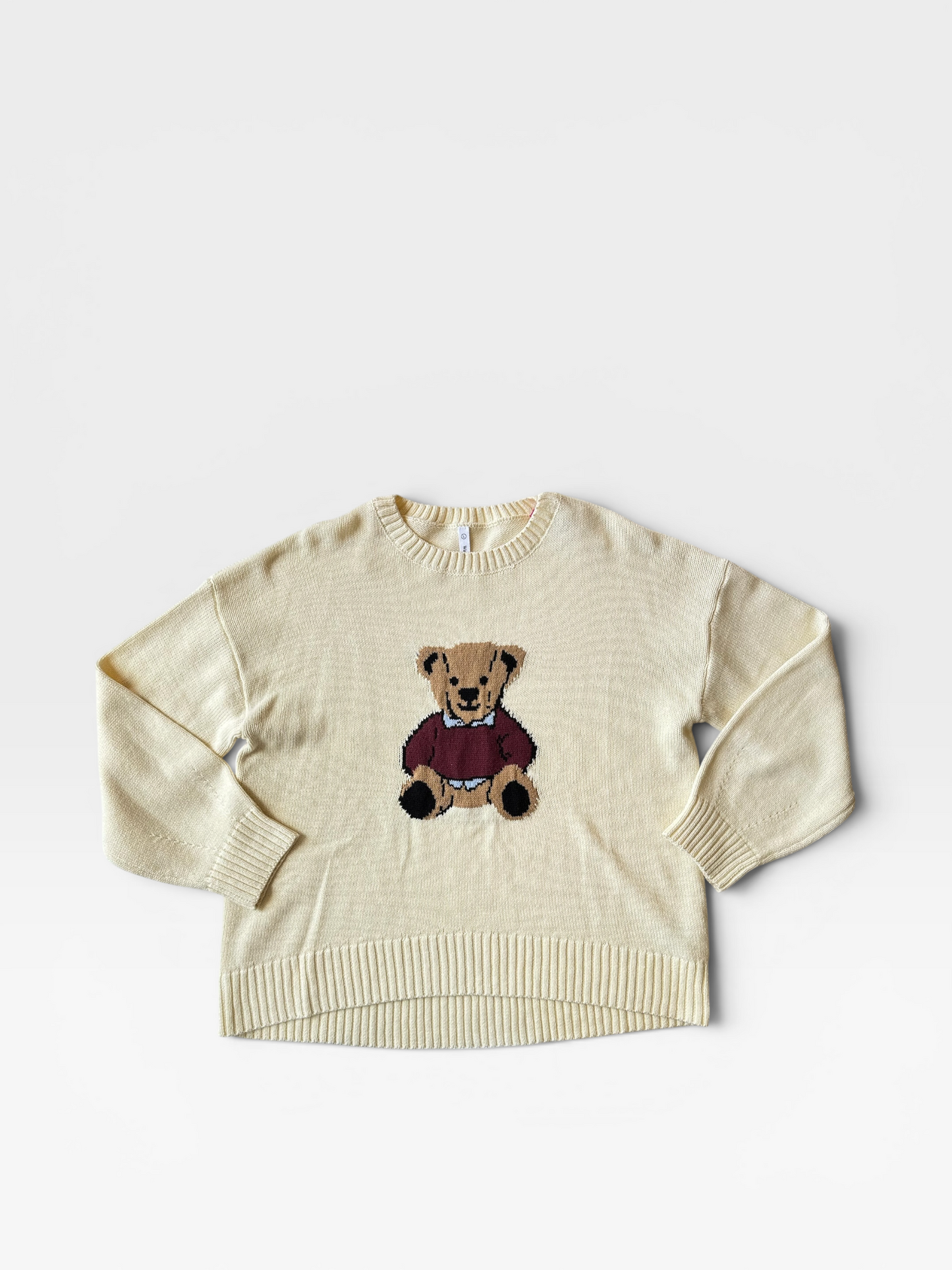 CREAM WISHLIST BEAR SWEATER L