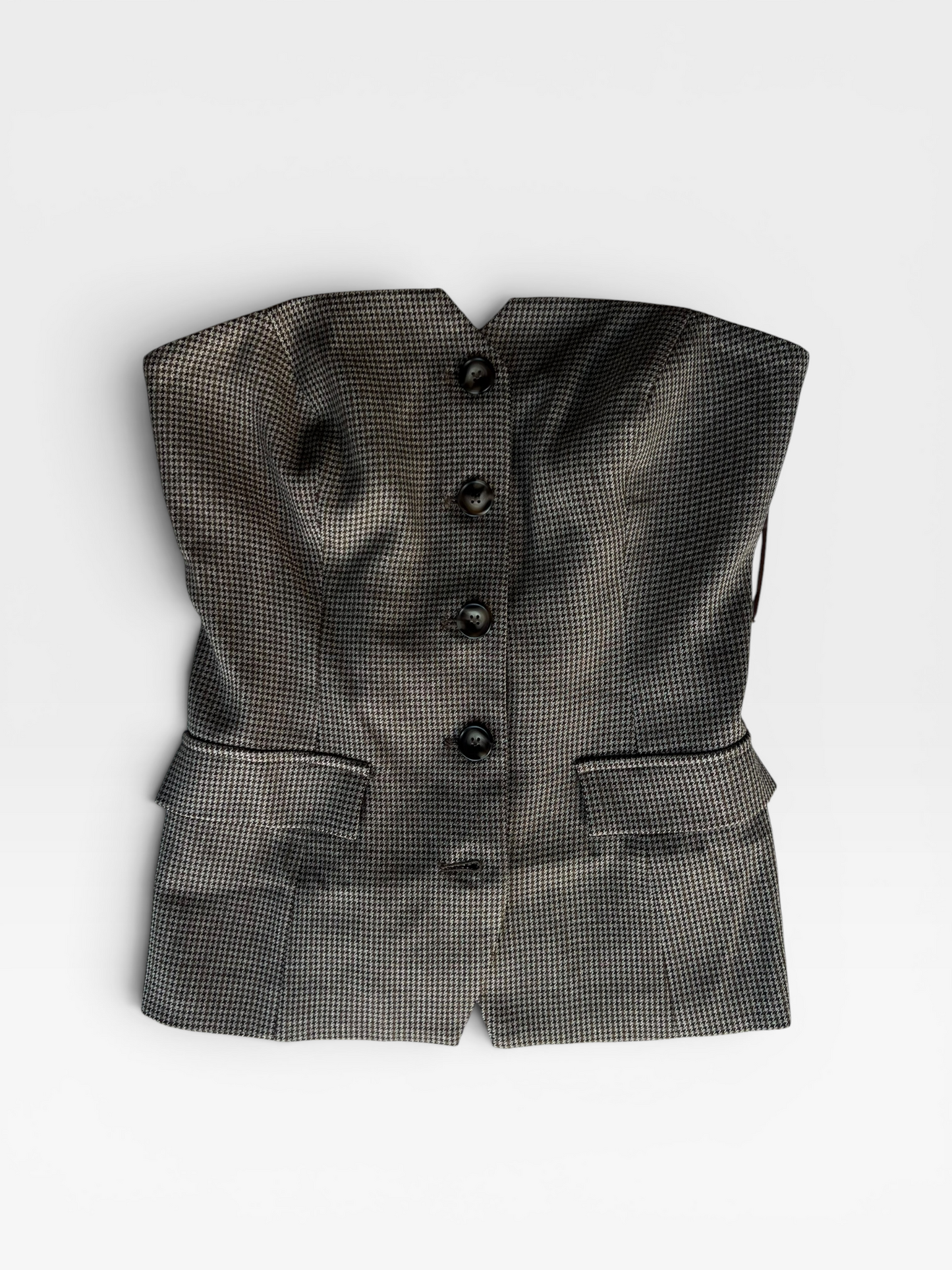 BROWN PLAID "ASTR" TOP M