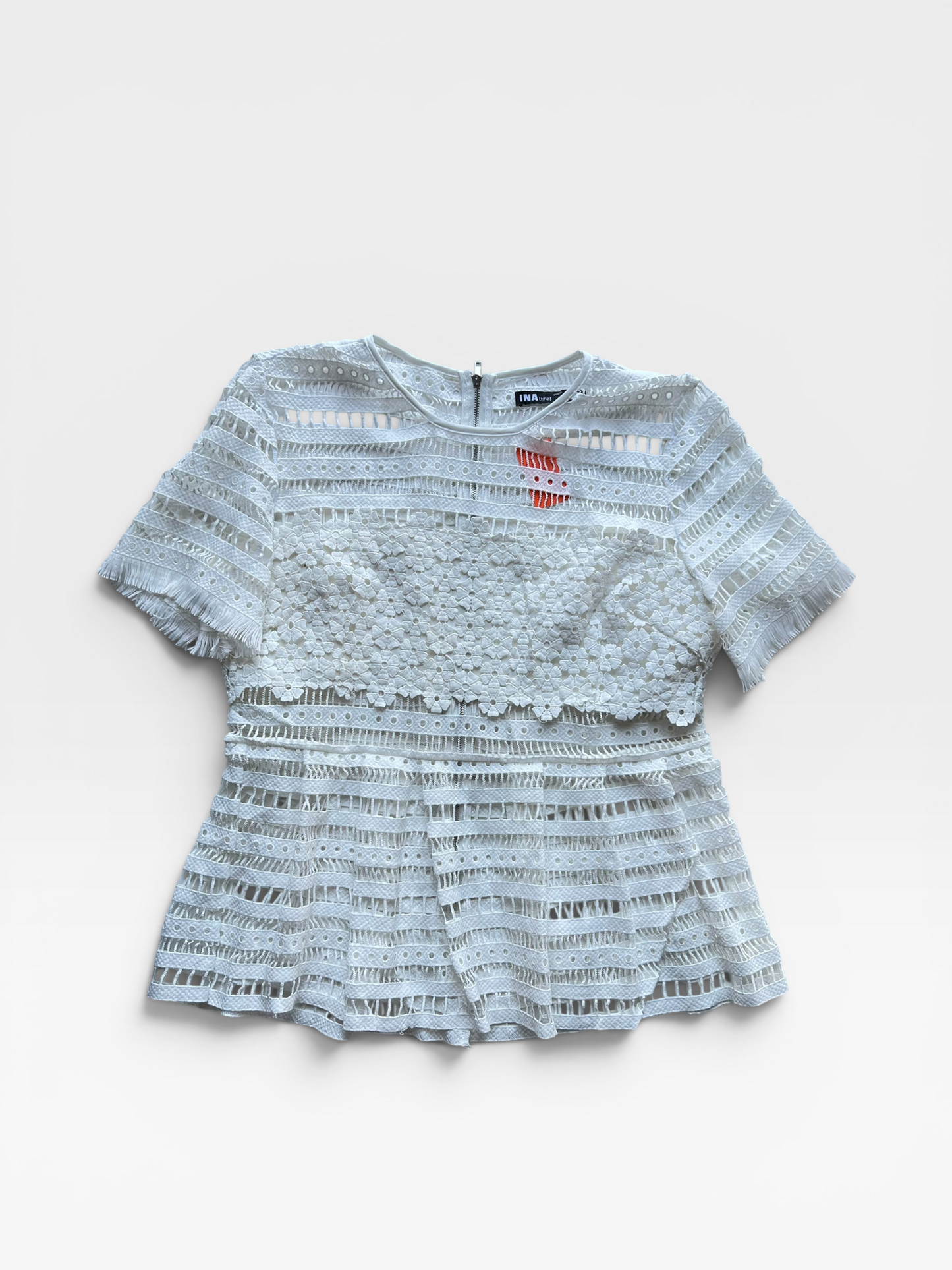 WHITE LACE INA TOP L
