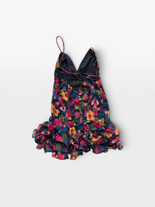 FLORAL OLIVIACEOUS DRESS M