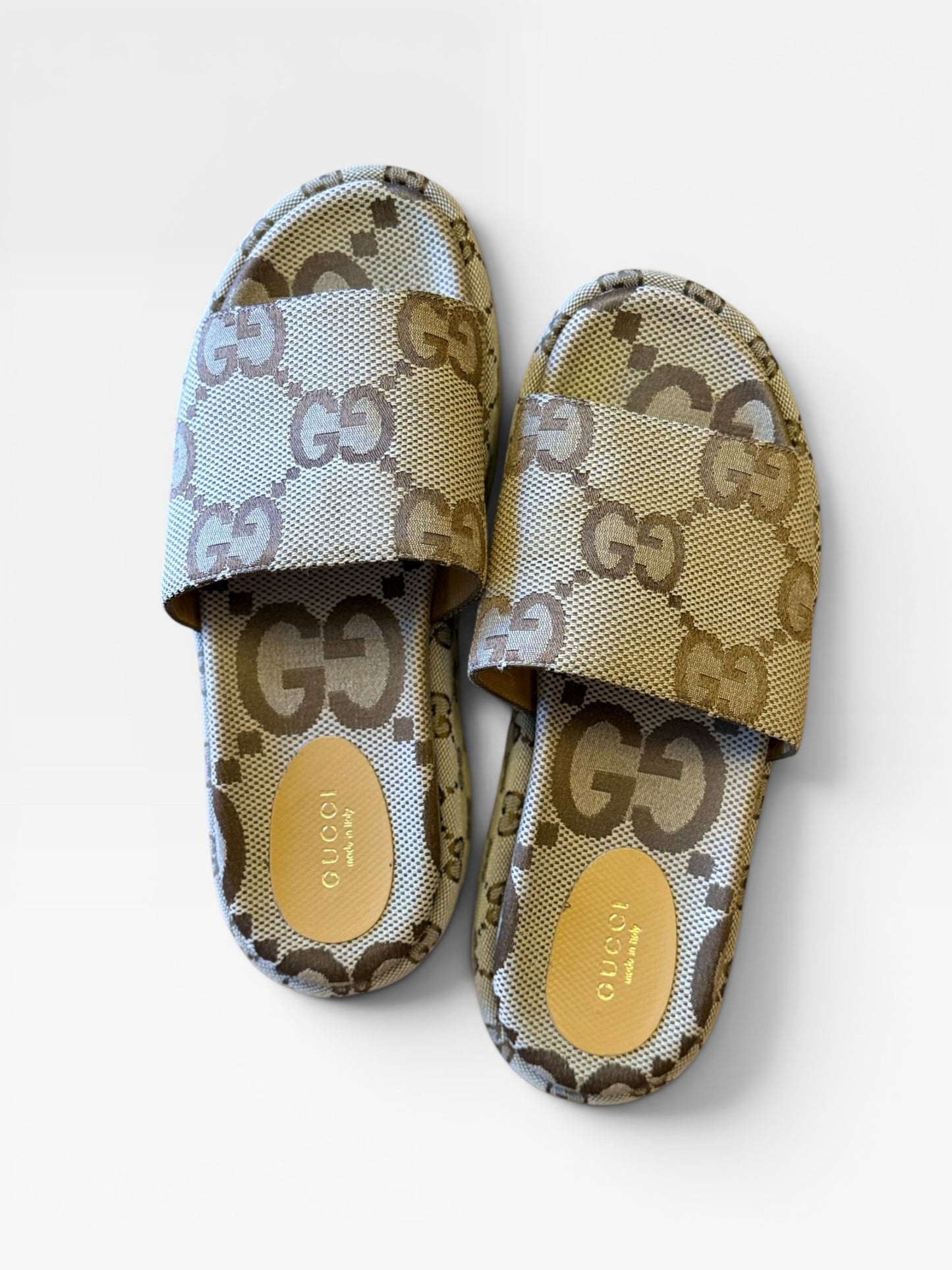 BROWN GUCCI SLIDES (NOT AUTH) 38