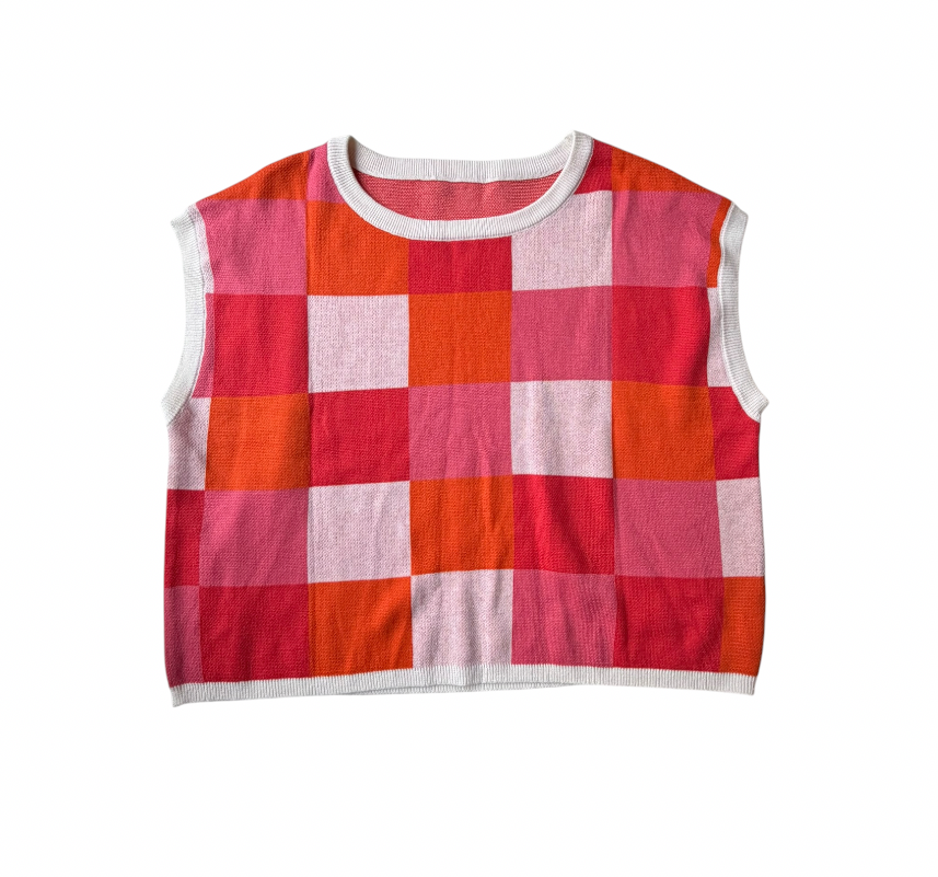 DARK PINK COLORBLOCK SWEATVEST XL