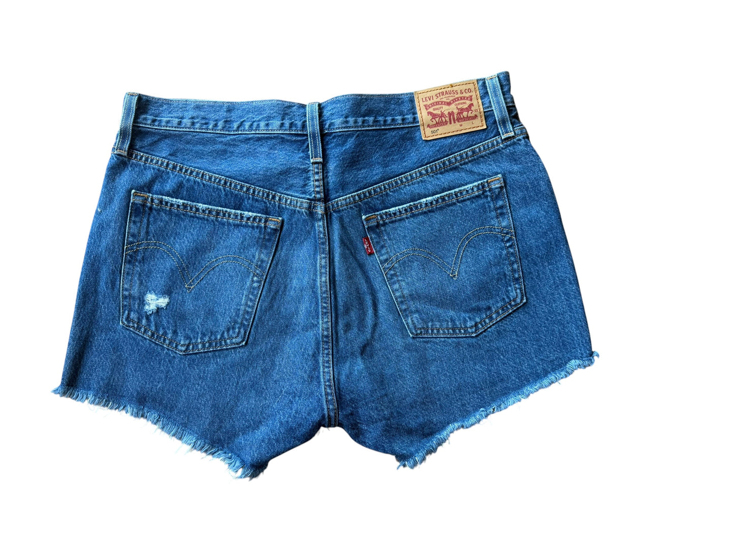 DARK WASH LEVI SHORTS 31