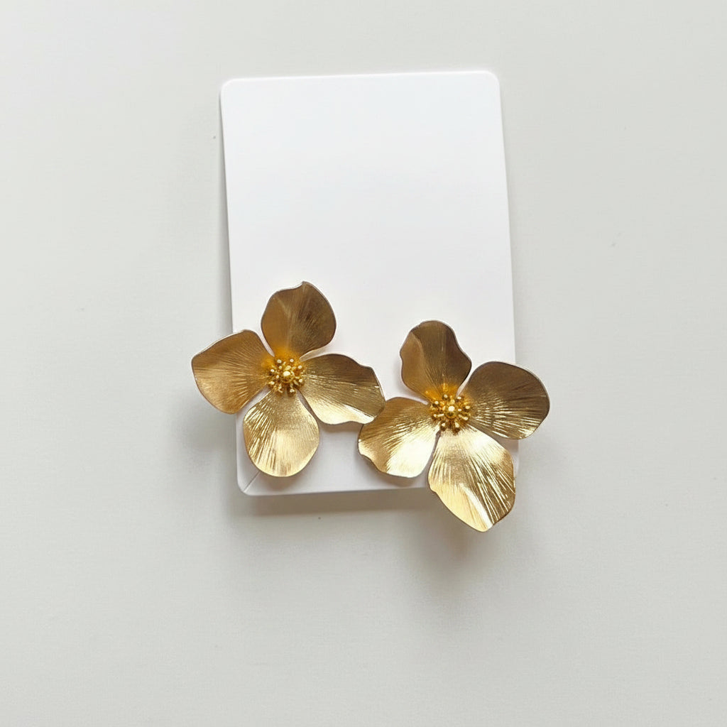 GOLD FLOWER EARRINGS