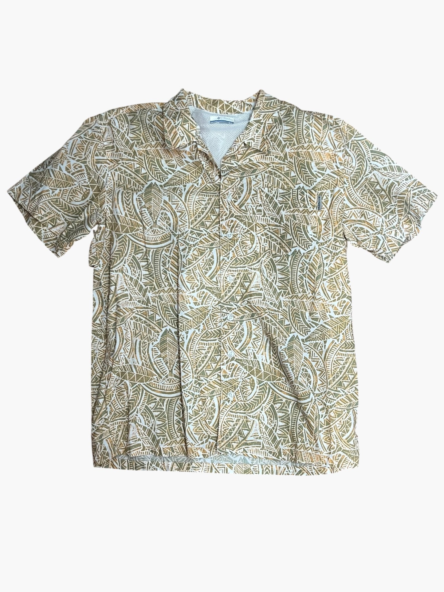 ORANGE/GREEN COLUMBIA SHIRT M