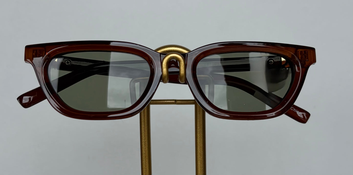 BROWN WIDE CAT SUNNIES
