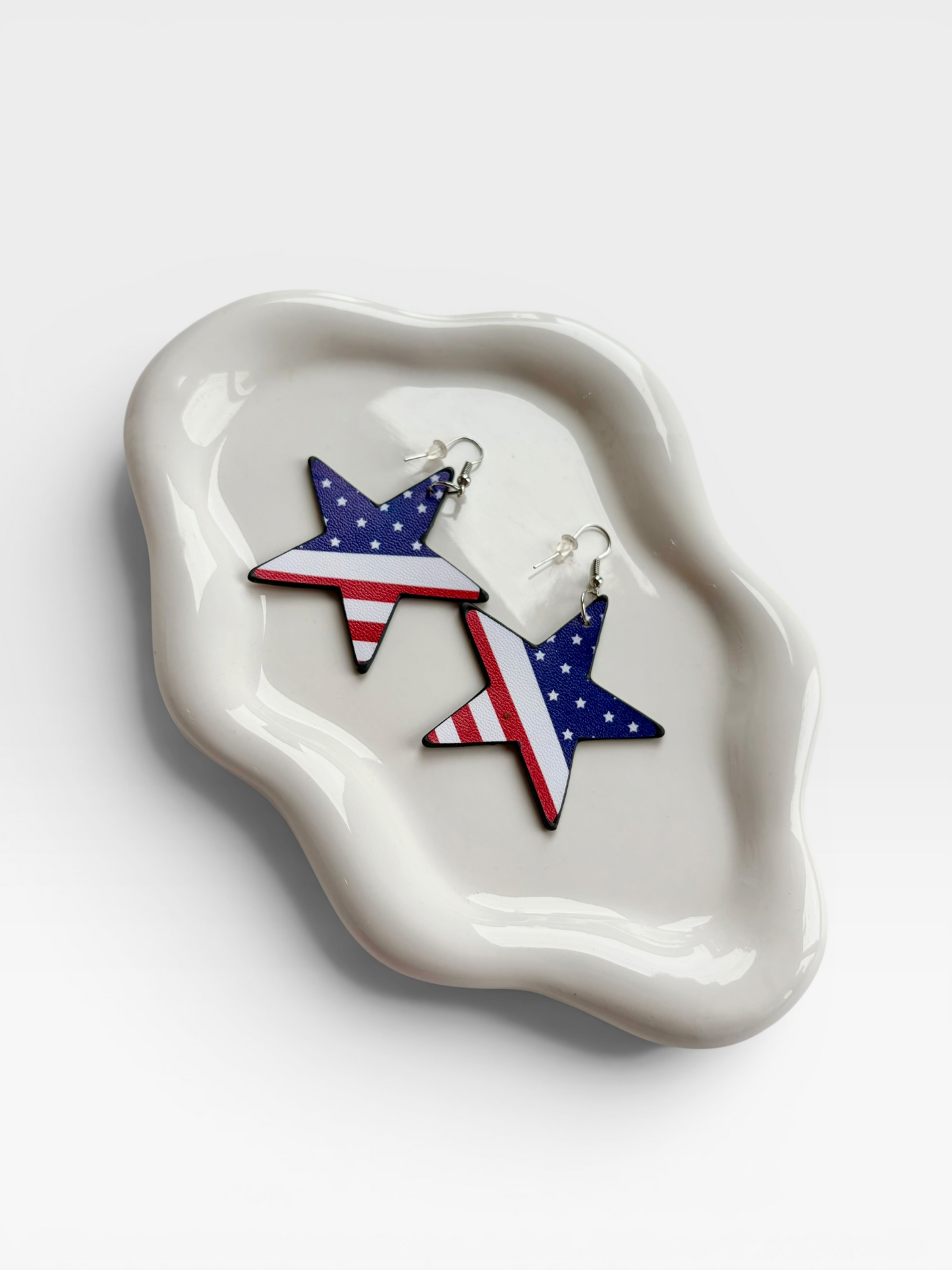 RED,WHITE, AND BLUE STAR EARRINGS