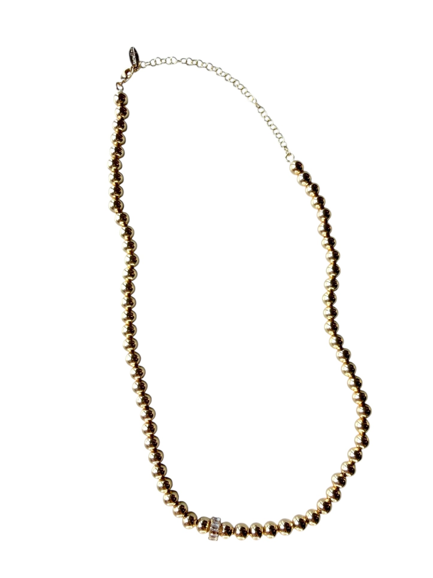 GOLD SEREFINA GOLD BEADED RHINESTONE NECKLACE
