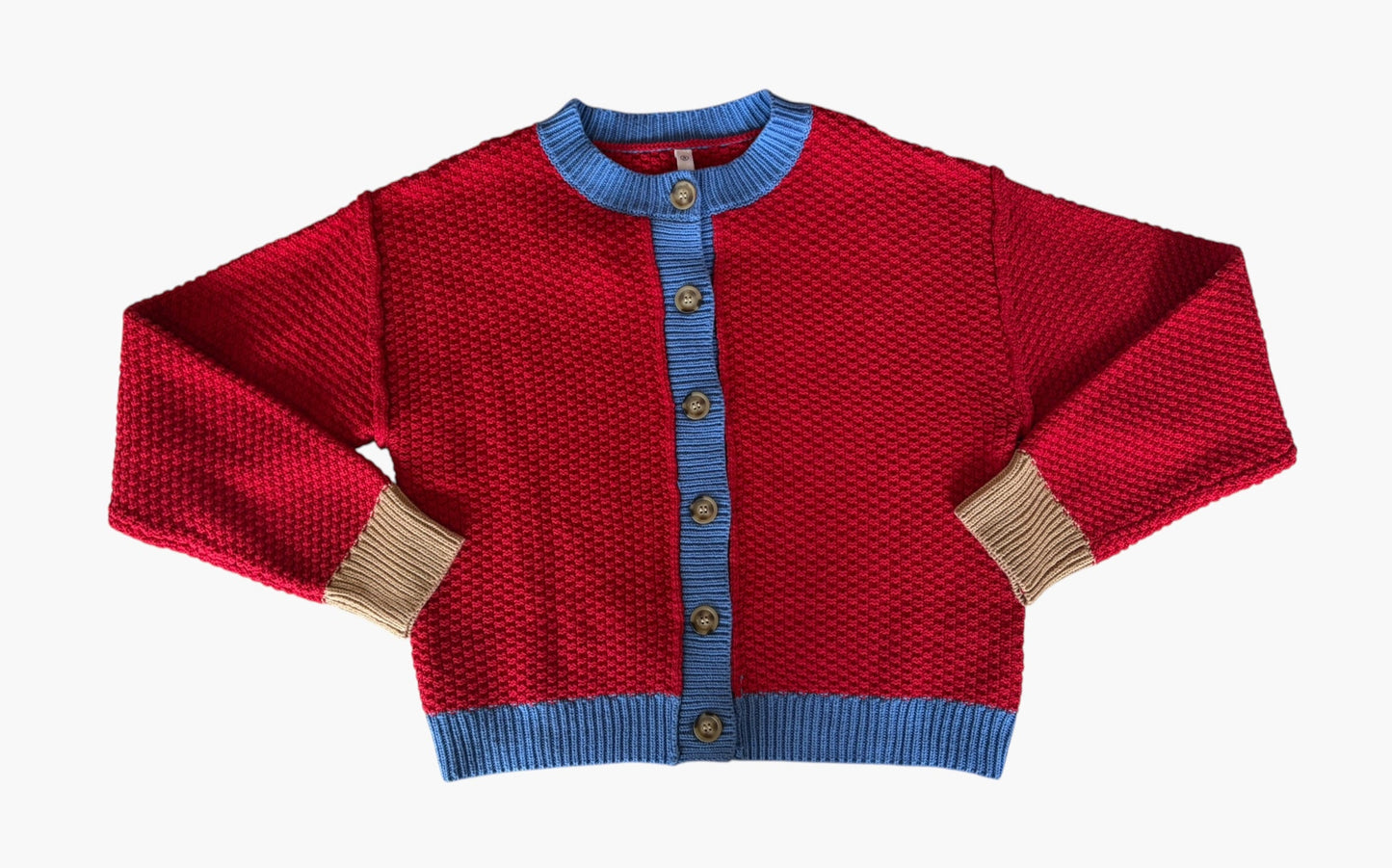 RED,BLUE,TAN WISHLIST SWEATER (NWT) S