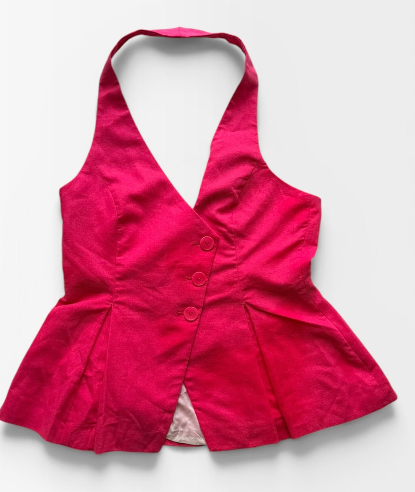 PINK ZARA HALTER TOP (NWT $59.90) S