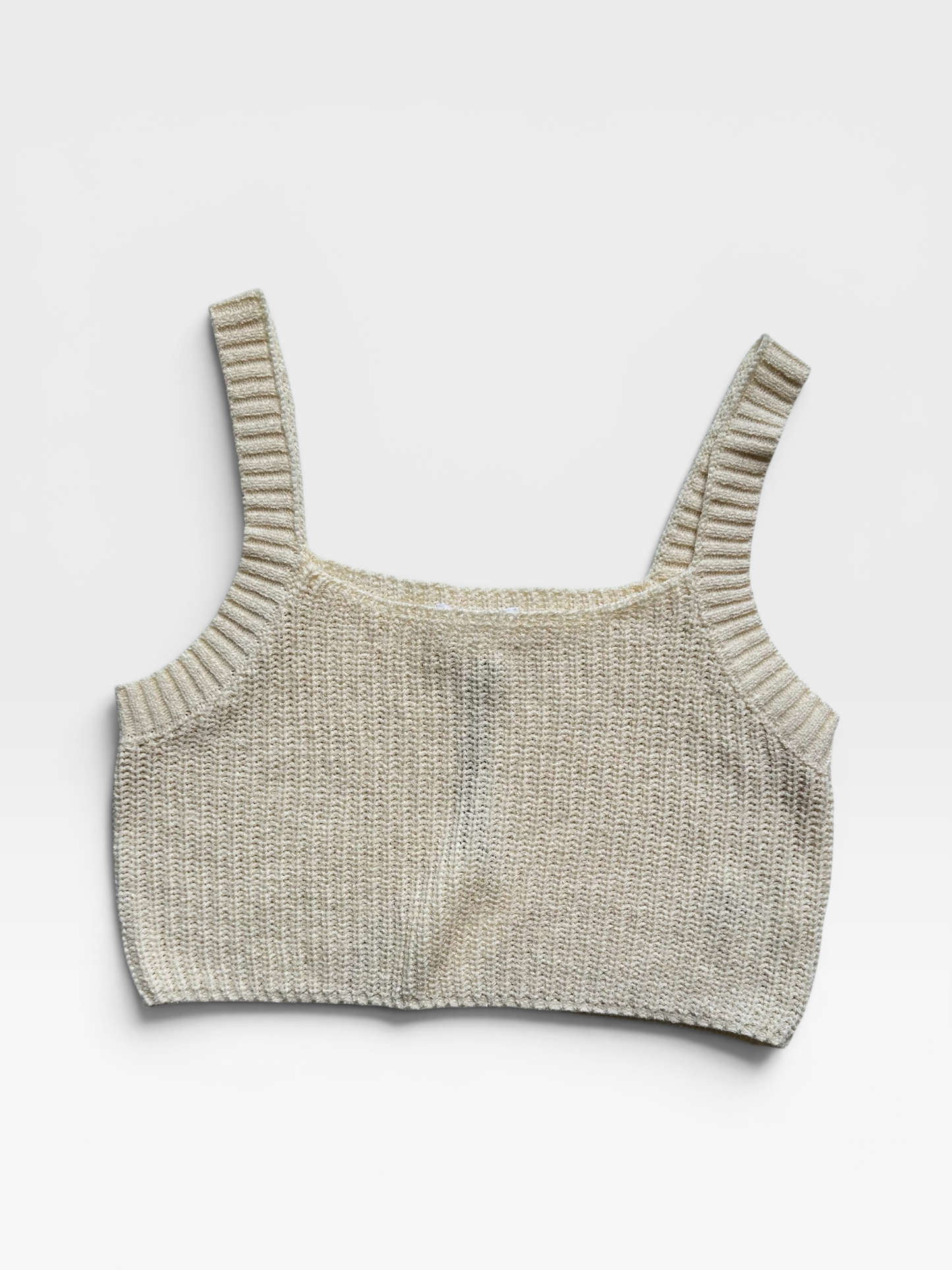 CREAM MABLE KNIT TANK TOP (NWT) S