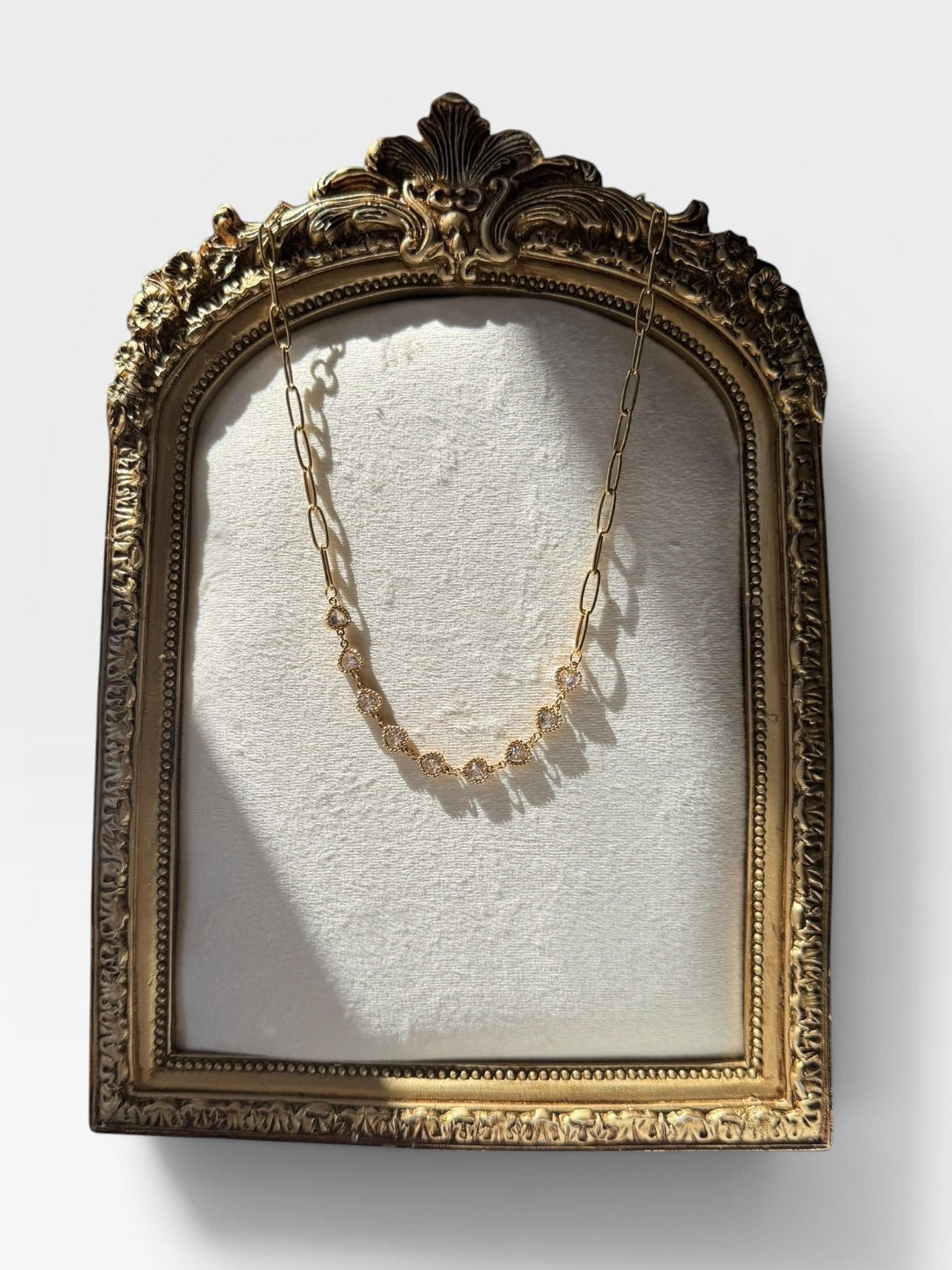 HEART ZIRCON LINKED NECKLACE