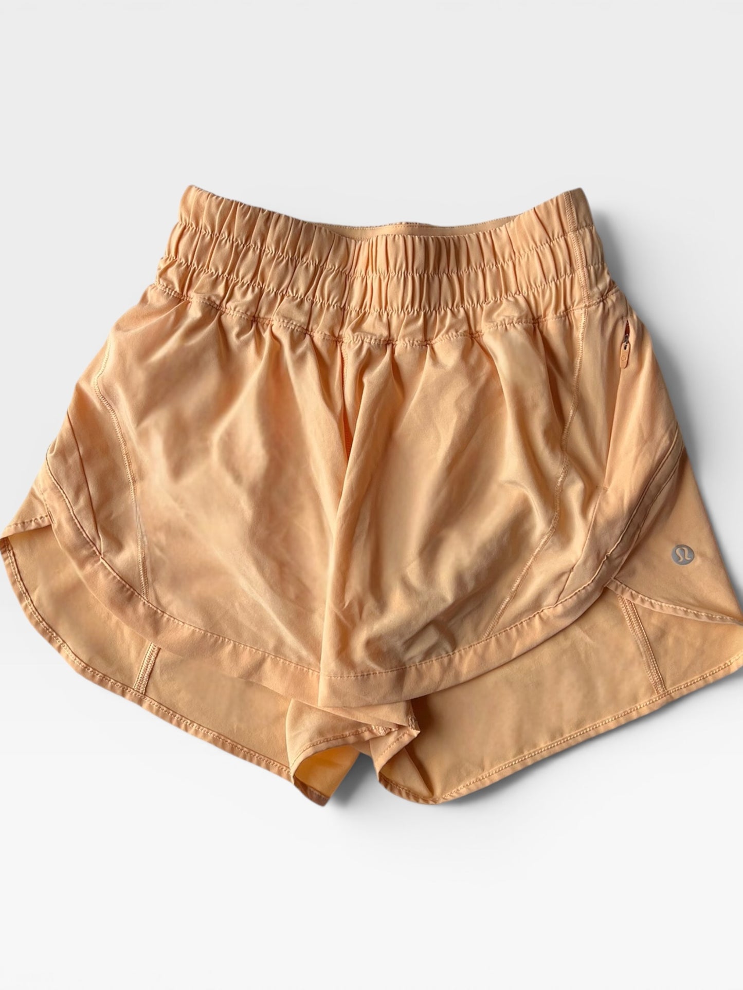 ORANGE LULULEMON SHORTS 2