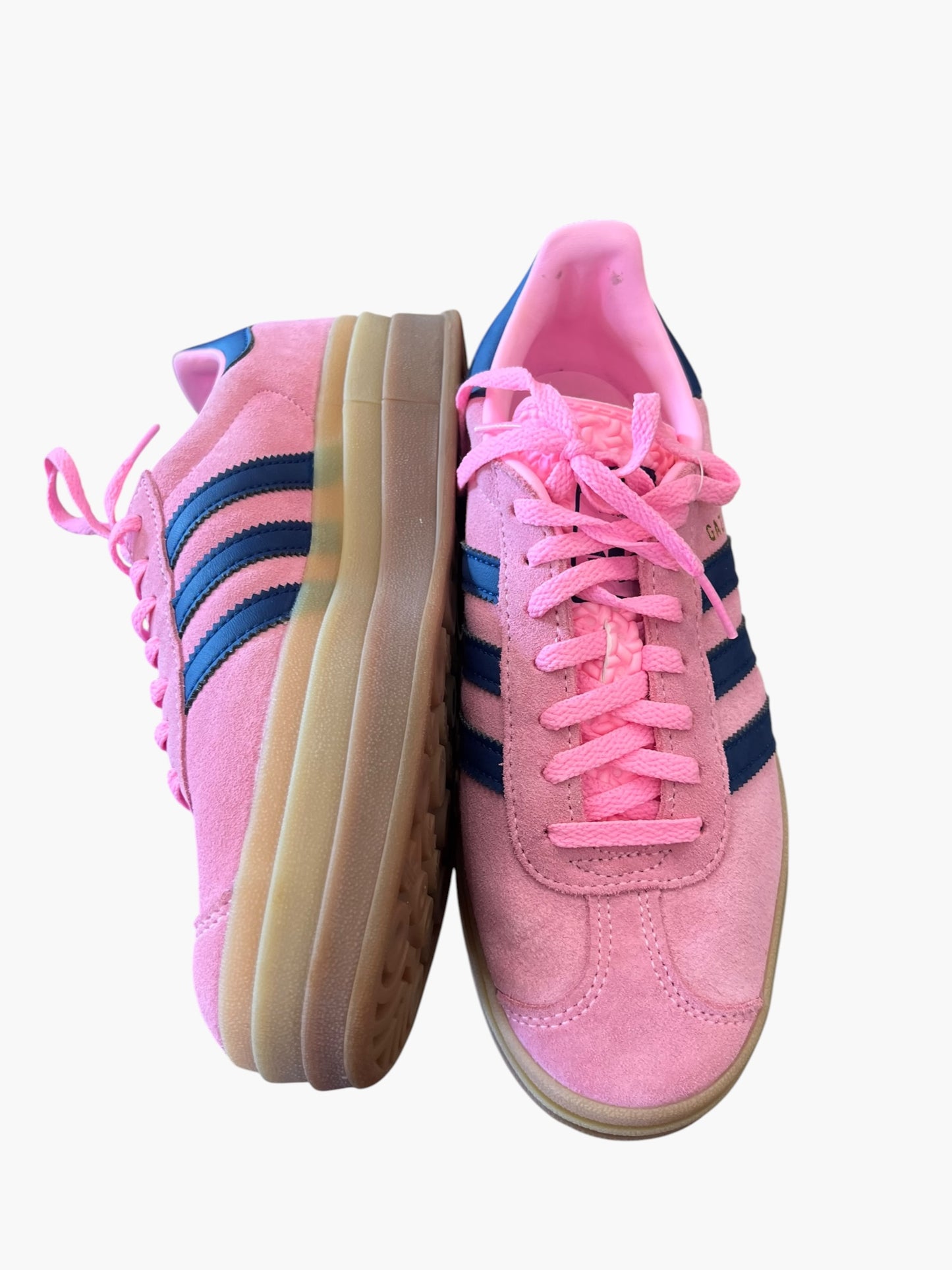 PINK/BLUE ADIDAS GAZELLE 6.5