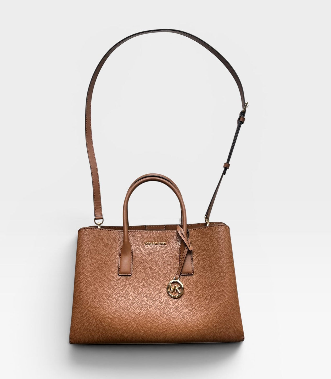PEBBLED BROWN MK LEATHER TOTE