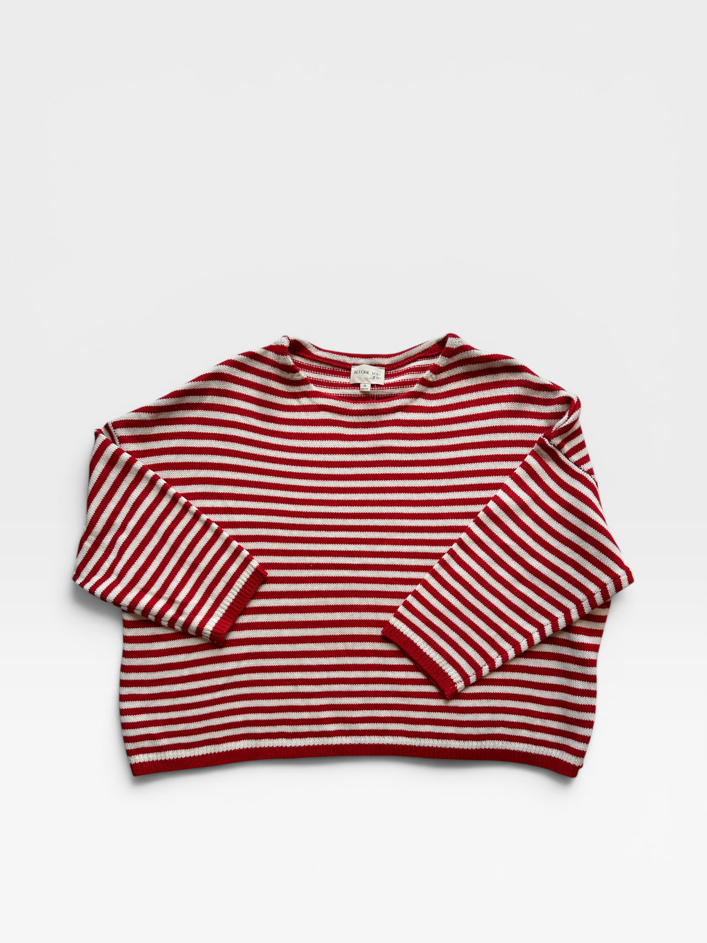 RED/WHITE BEFORE YOU SWEATER M