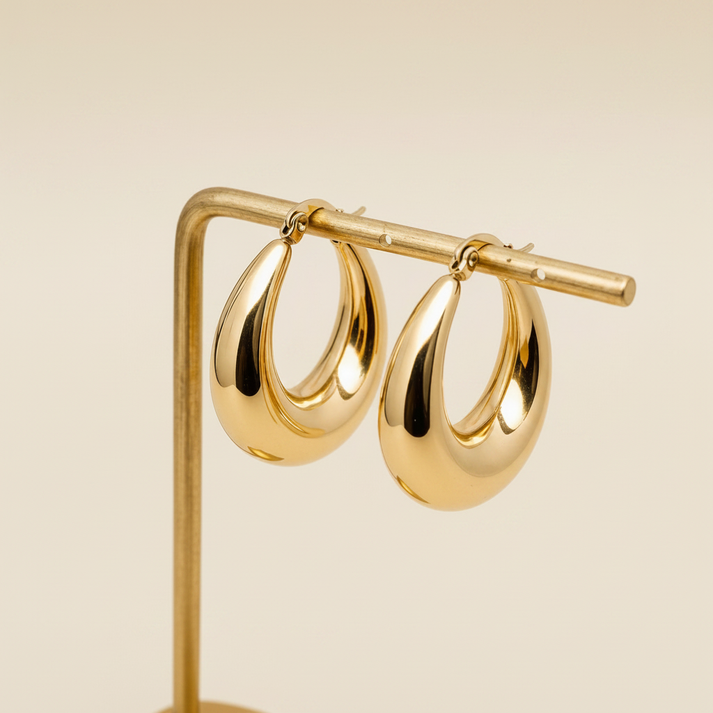 STAINLESS STEEL HUGGIE EARRINGS