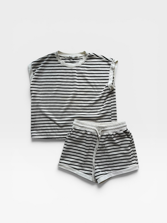 BLACK/WHITE STRIPE SEWN + SEEN S
