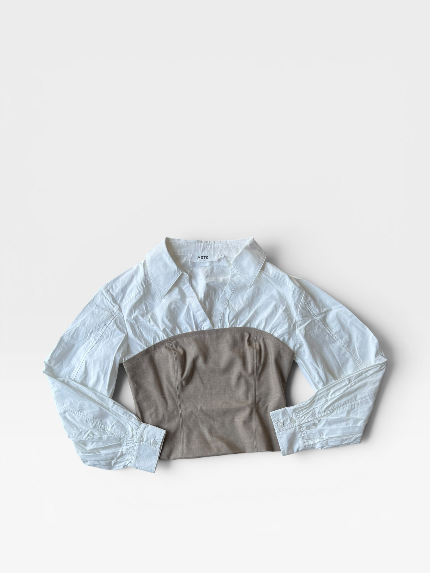 TAN ASTR LAYERED CORSET TOP (NWT $98) M
