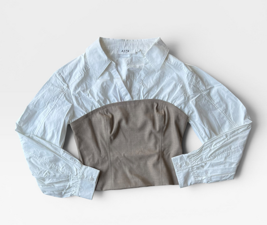 TAN ASTR LAYERED CORSET TOP (NWT $98) M