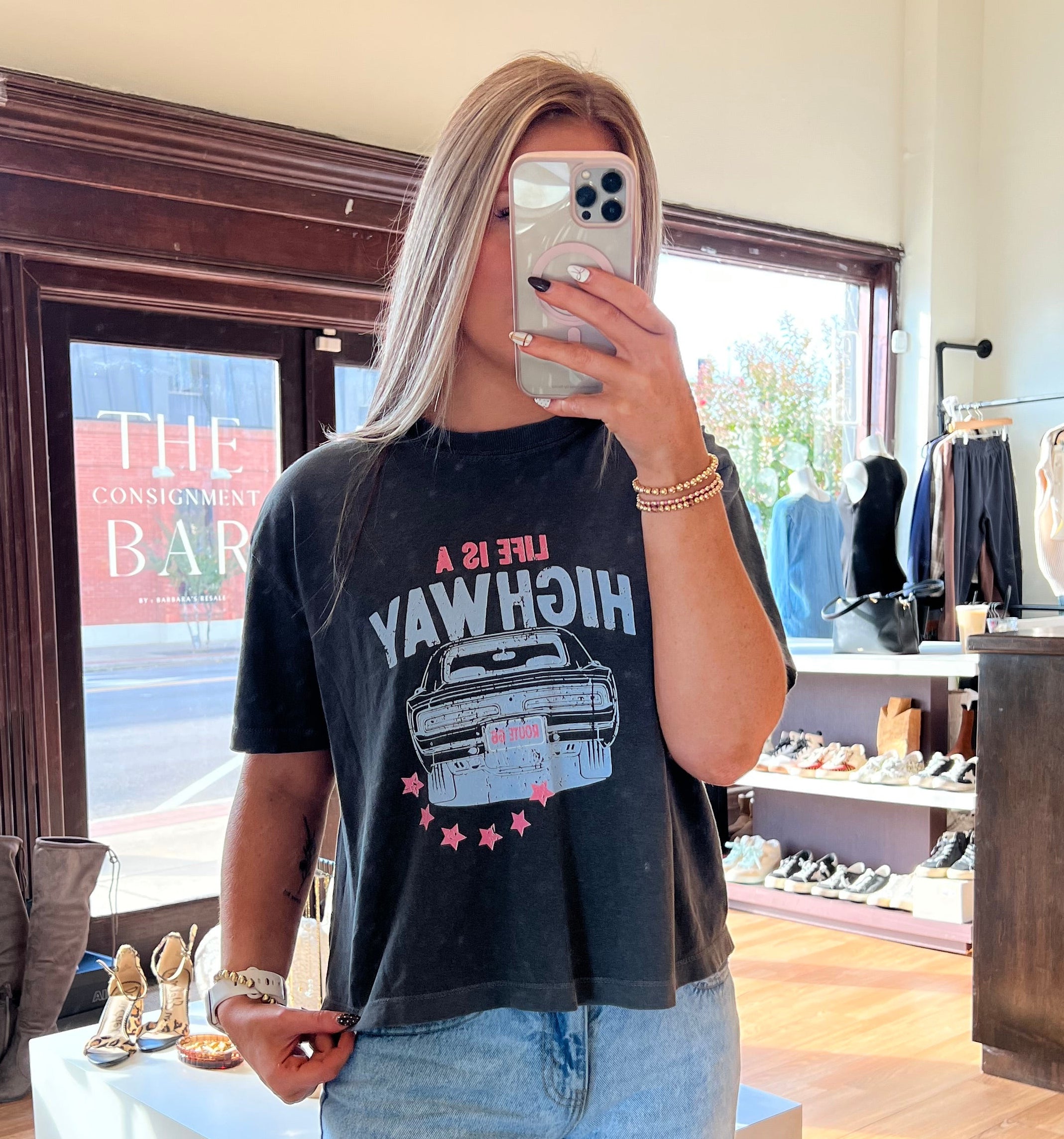 LIFE IS HIGHWAY TEE LARGE