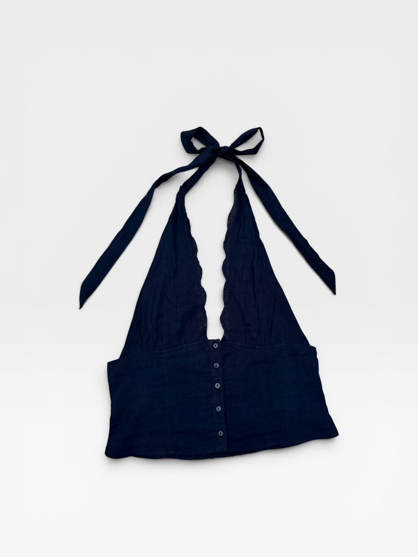 BLACK FREE PEOPLE HALTER TANK (oversized) S