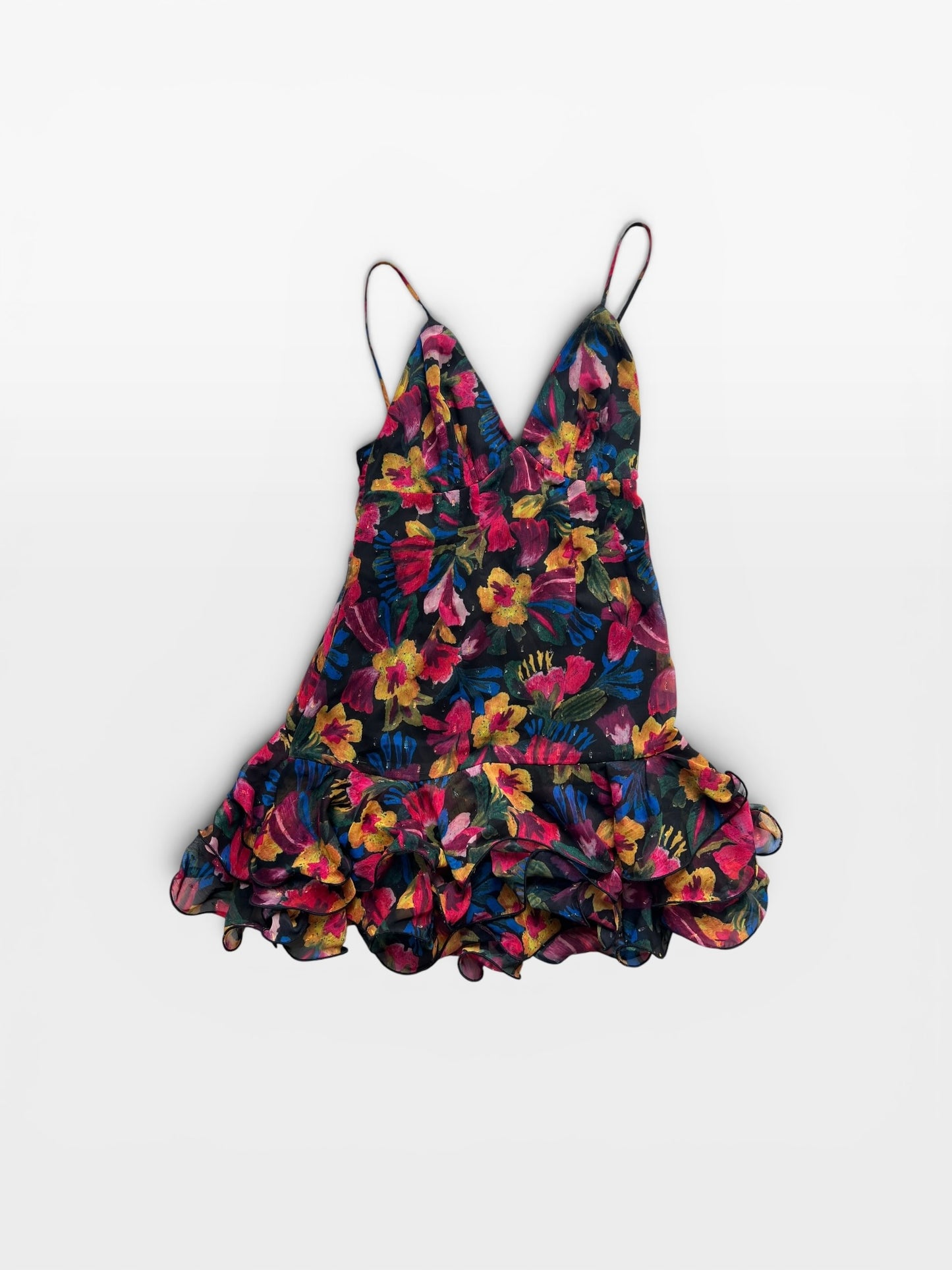 FLORAL OLIVIACEOUS DRESS M