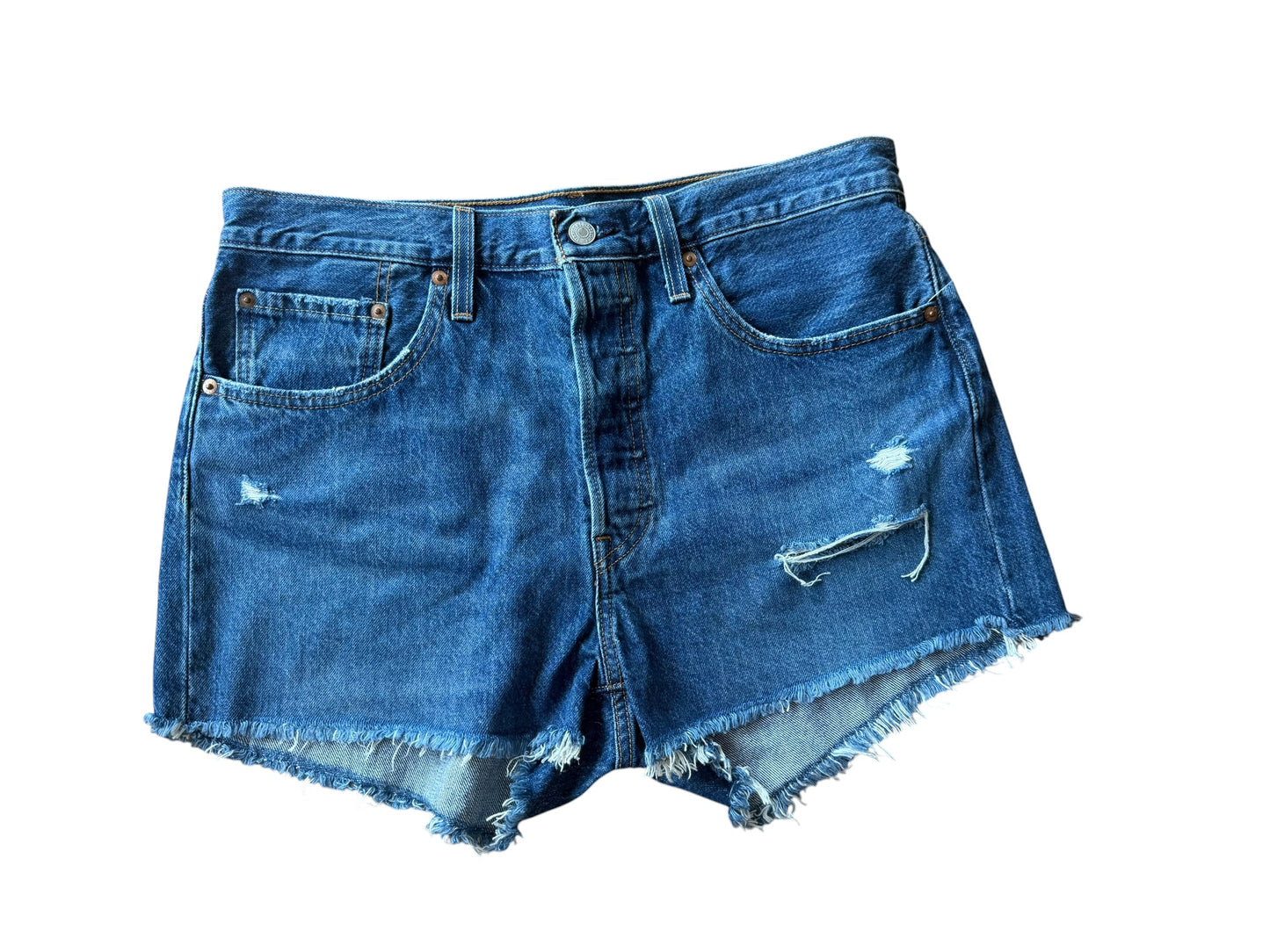 DARK WASH LEVI SHORTS 31
