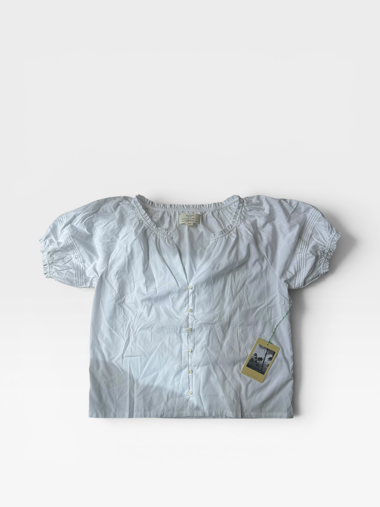 WHITE MIRA BLOUSE TOP (NWT $268) L