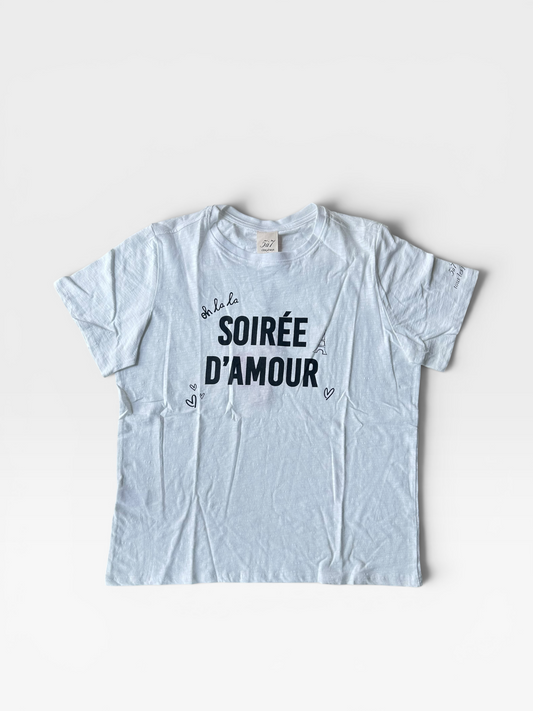 WHITE CINQ A SEPT "SOIREE DAMOUR" TEE (NWT $85) L