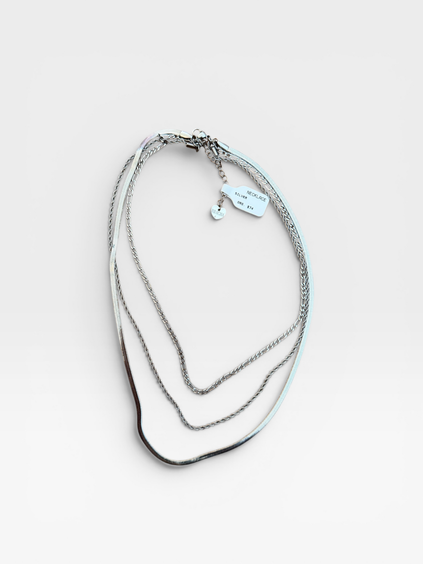 BRACHA SILVER TRIPLE NECKLACE (ORG. $74)