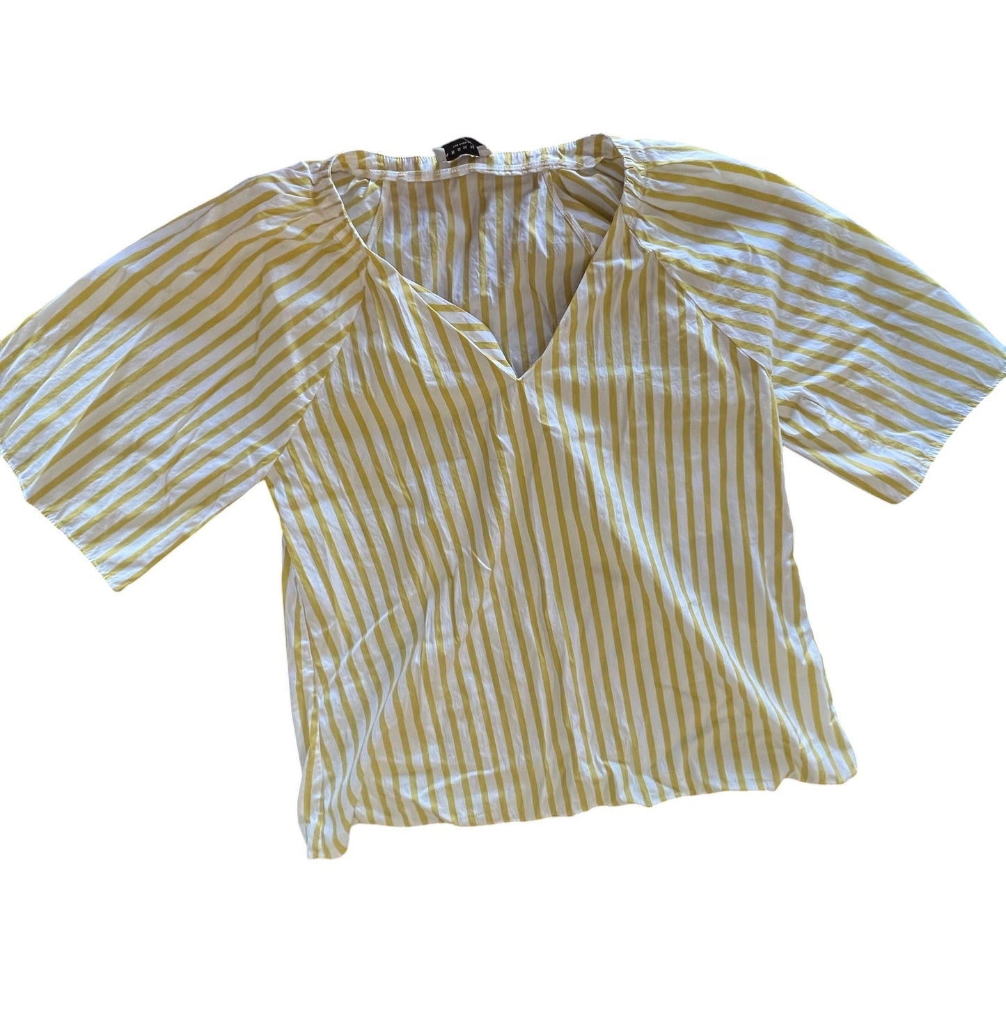 YELLOW/WHITE HARSHMAN VNECK M