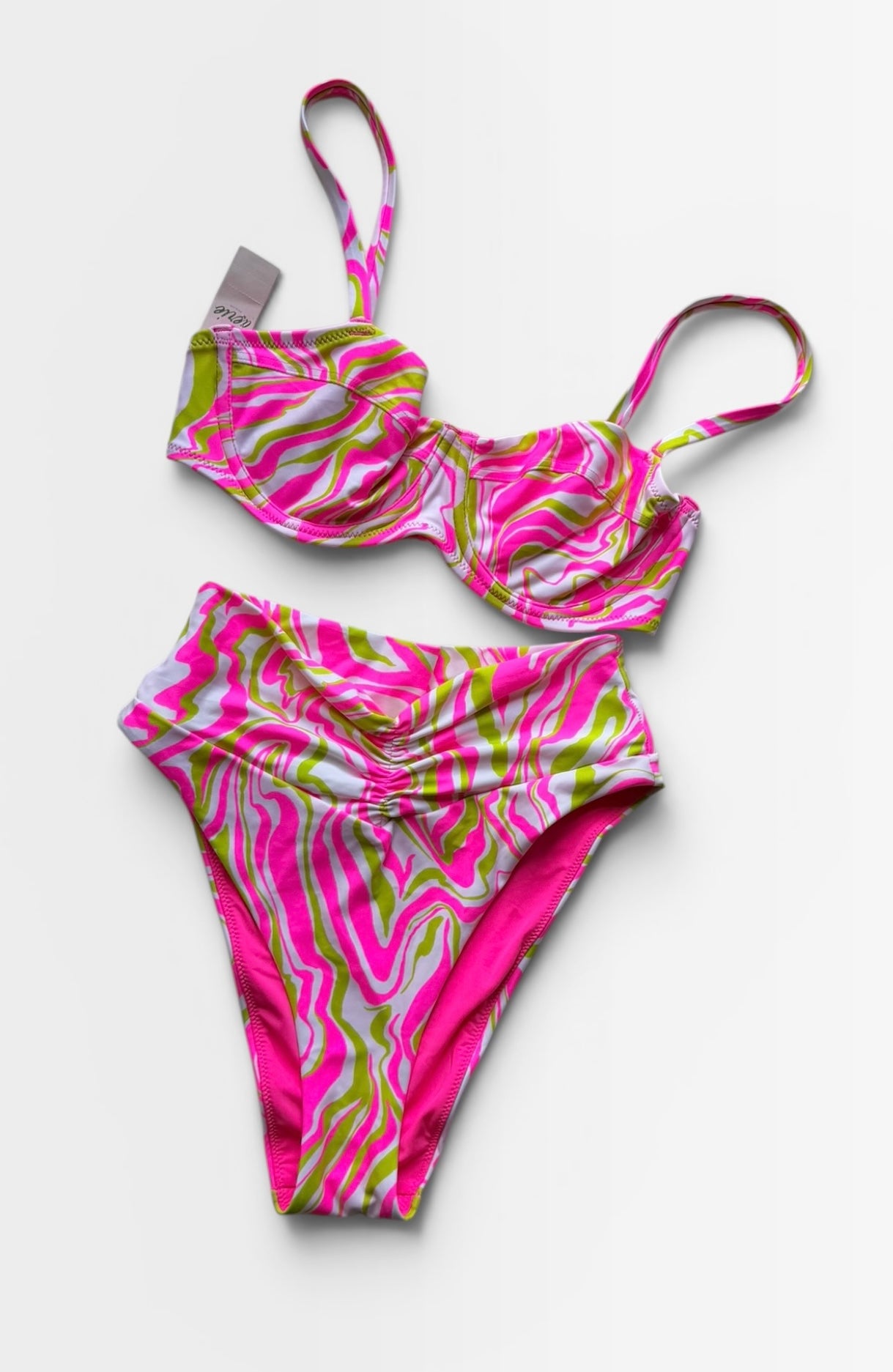 PINK/LIME AERIE SWIMSUIT (NWT $80) S/32D