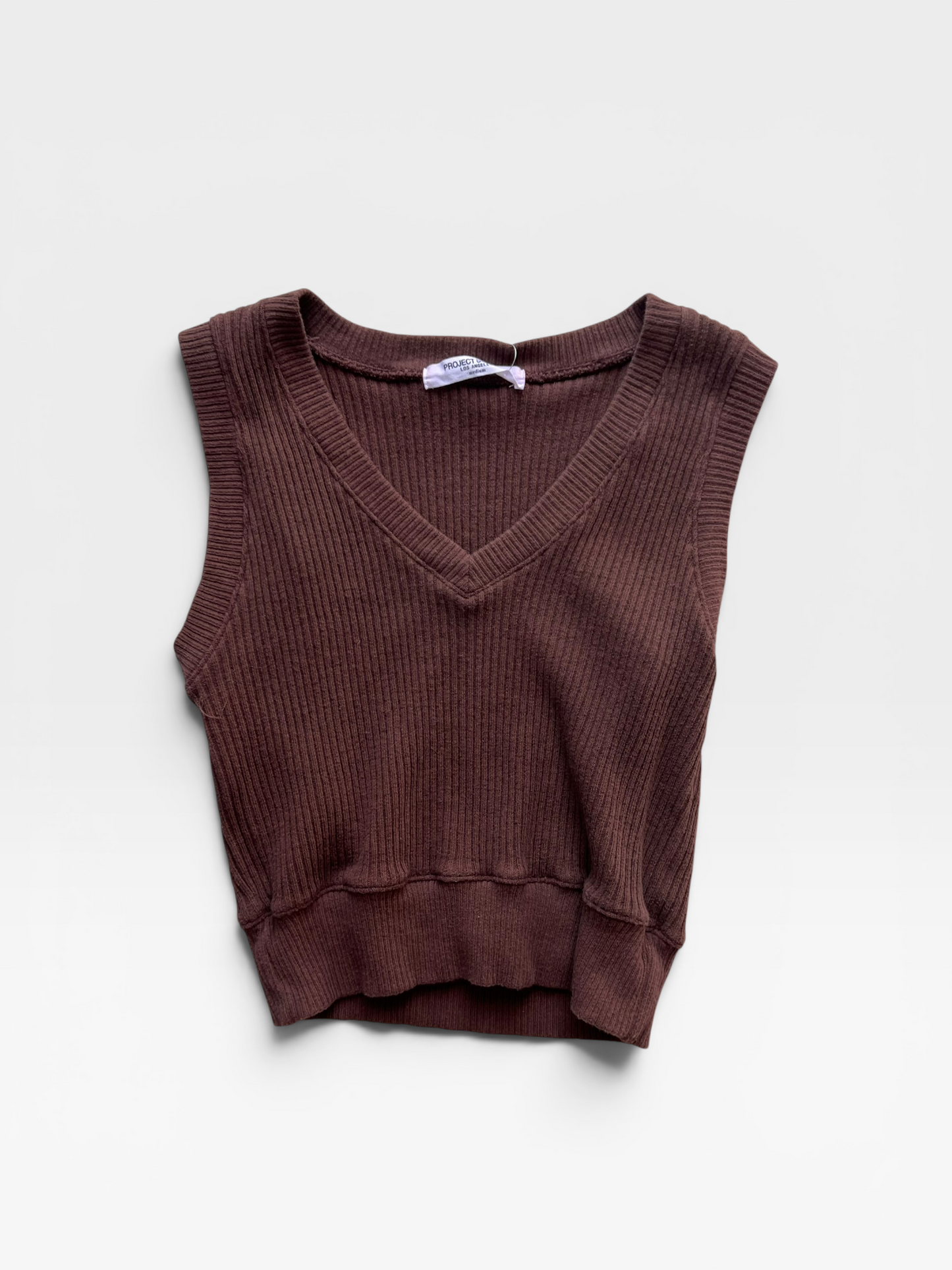 BROWN PROJECT SOCIAL T V-NECK TANK VEST (ORG. $78) M