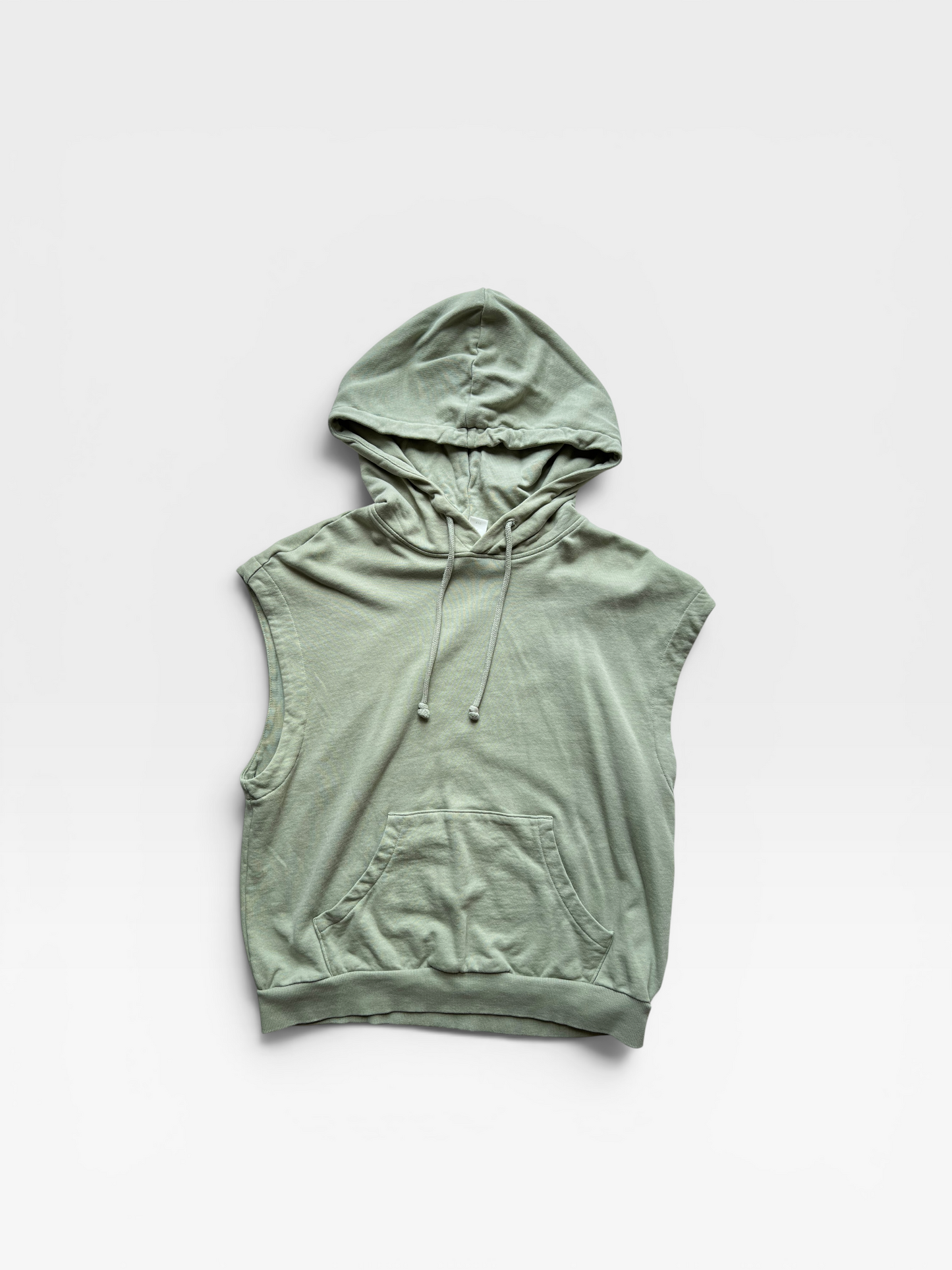 GREEN H & M SLEVELESS HOODIE M
