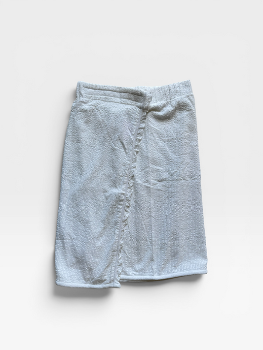 WHITE BELLA SPA WRAP "SEERSUCKER" (NWT) OS