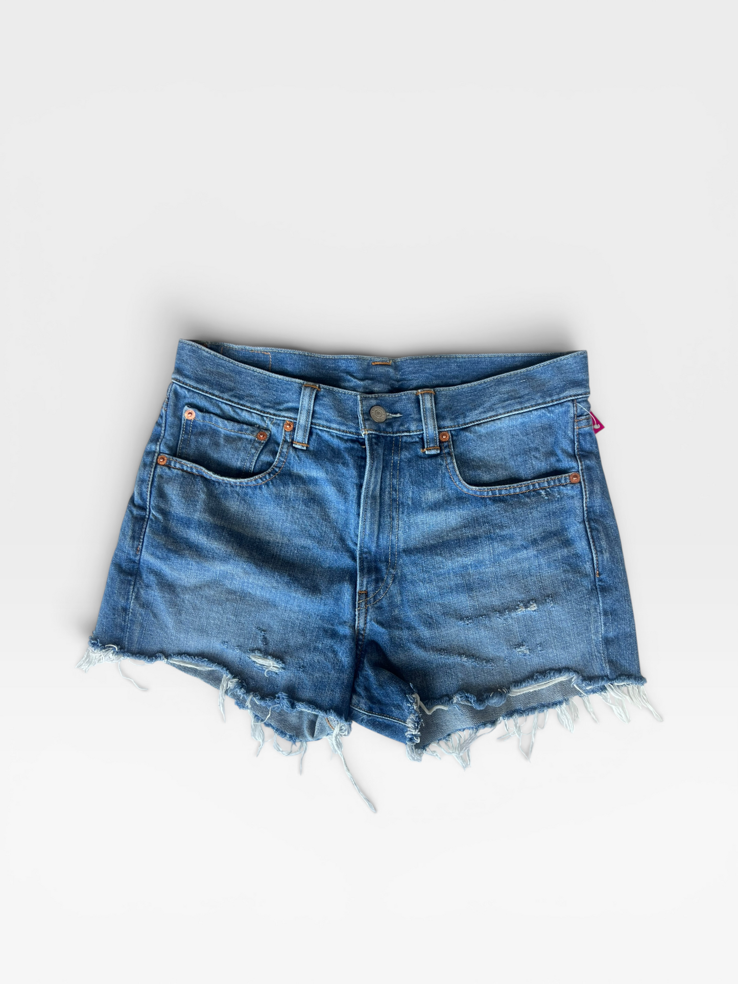 DENIMIST MID-RISE CUTOFF DENIM SHORTS (ORG. $175) 27