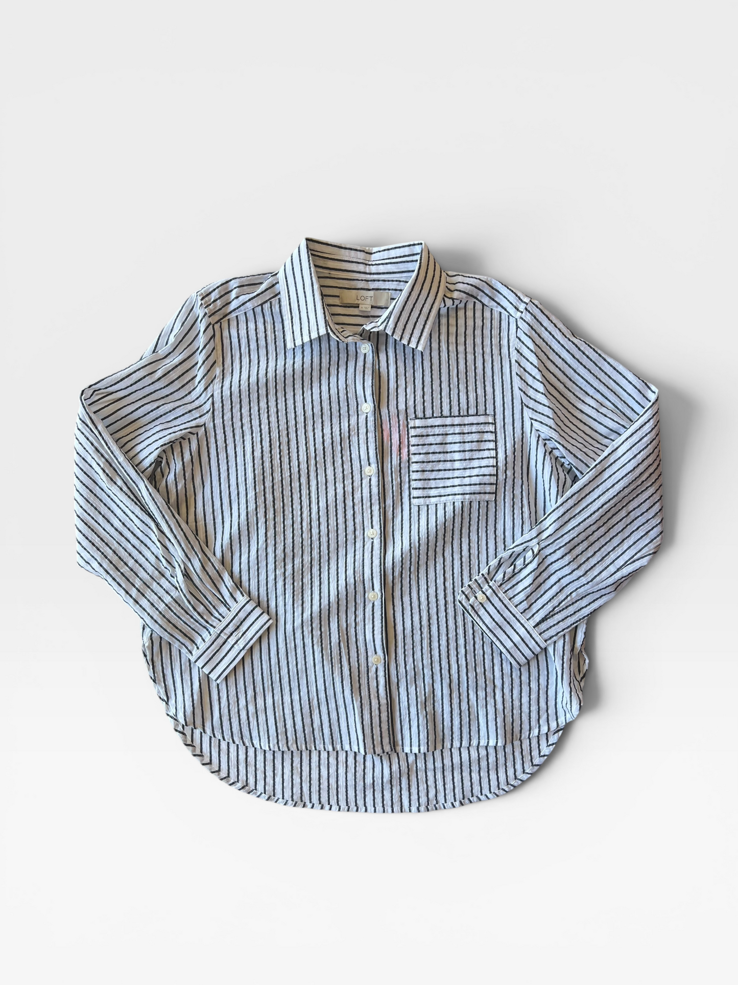 STRIPED LOFT BUTTON UP (NWT) M