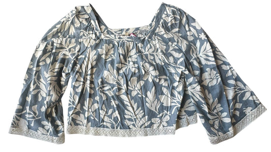 BLUE/CREAM CHRISTIAN SIRIANO TOP L