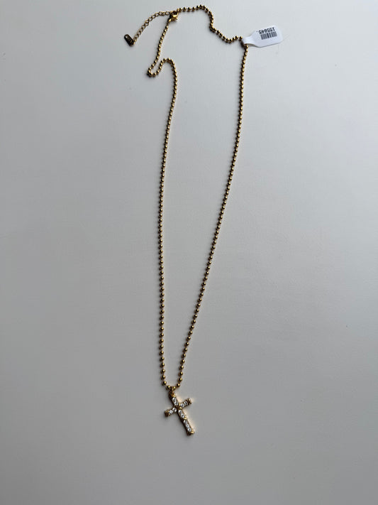 NON TARNISH NECKLACE (BALL CROSS)