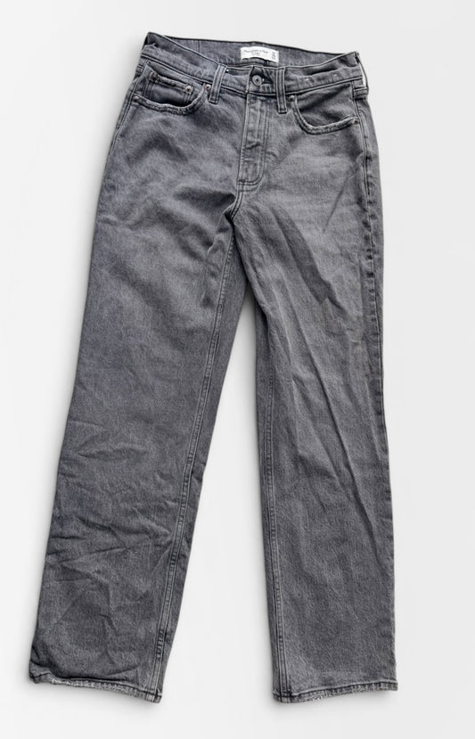 GREY/BLACK ABERCROMBIE PANTS (LOW RISE) 24